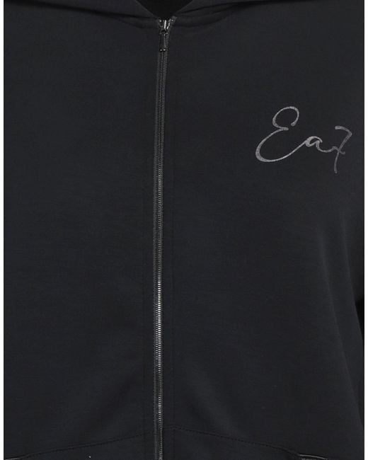 EA7 Black Sweatshirt Polyester, Modal, Elastane