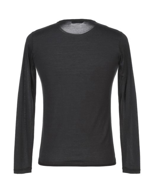 Crossley Black T-Shirt Cotton, Silk for men
