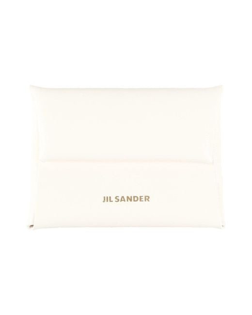 Jil Sander Natural Ivory Coin Purse Ovine Leather