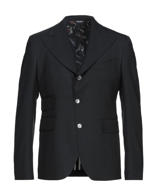 Dolce & Gabbana Black Blazer Virgin Wool, Elastane for men