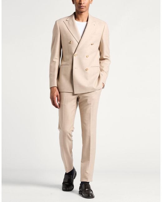 Luigi Bianchi Natural Suit Virgin Wool, Elastane for men