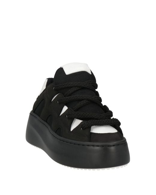 Vic Matié Black Sneakers Leather, Textile Fibers