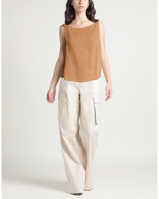 Niu Brown Top Linen, Cotton