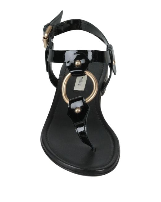 Deimille Black Thong Sandal