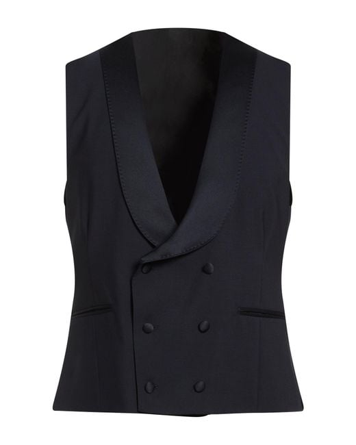 Lardini Black Midnight Tailored Vest Wool, Elastane for men