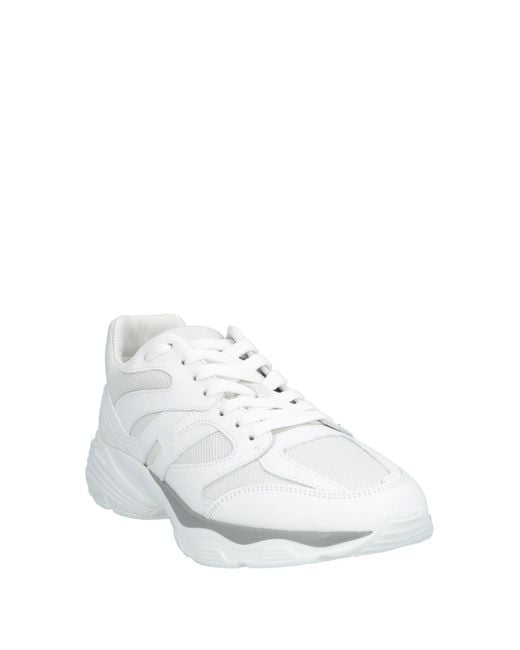 Hogan White Sneakers Textile Fibers, Leather for men