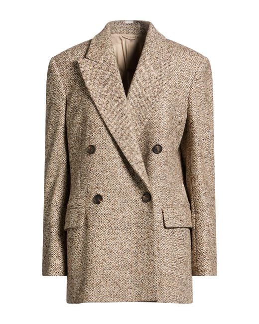 Brunello Cucinelli Natural Light Blazer Wool, Silk, Polyamide, Brass