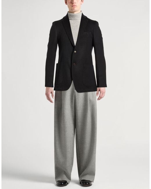 Tombolini Black Midnight Blazer Wool, Polyamide for men