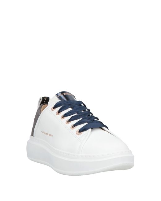 Alexander Smith White Sneakers Leather, Textile Fibers