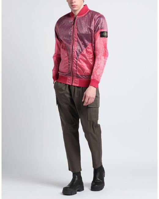 Stone Island Red Jacket Polyamide, Polyester for men