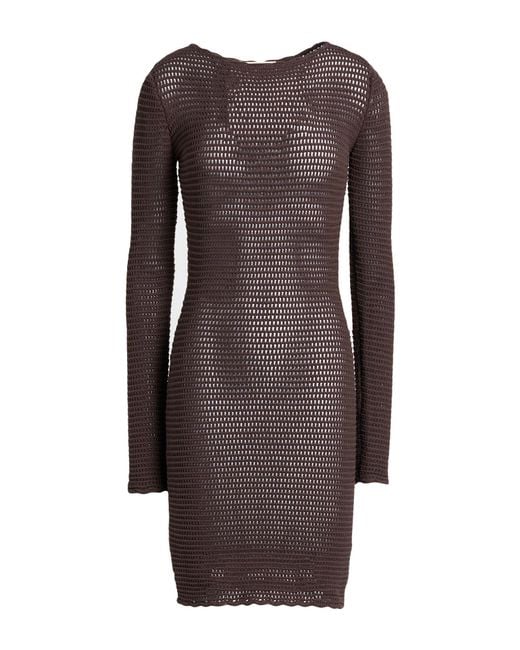 Elisabetta Franchi Brown Chocolate Mini Dress Viscose, Polyamide