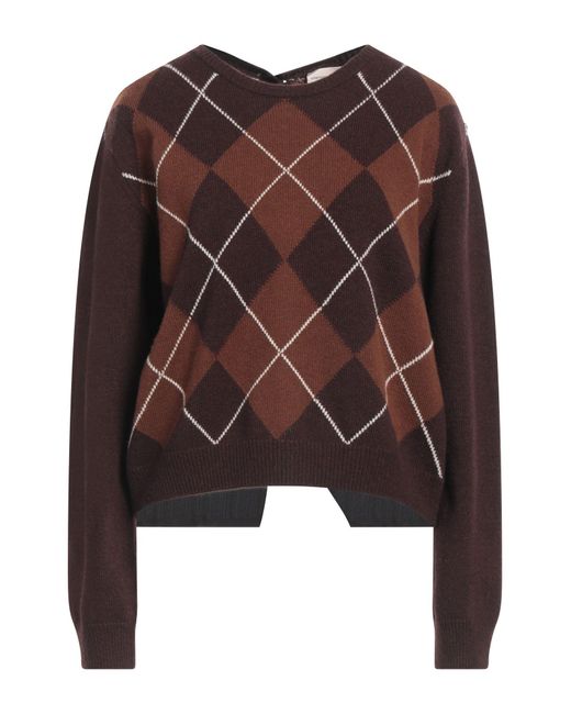 Semicouture Brown Dark Sweater Wool, Polyamide