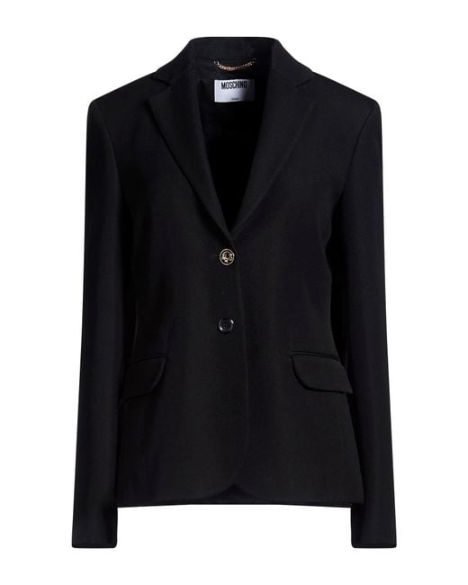 Moschino Black Blazer Virgin Wool, Viscose