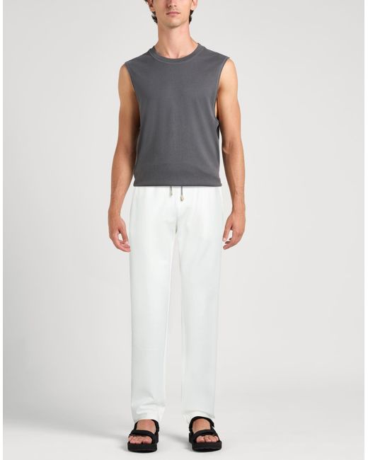 Eleventy White Pants Viscose, Polyamide, Elastane for men
