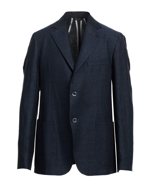 Takeshy Kurosawa Linen Suit Jacket in Dark Blue (Blue) for Men | Lyst