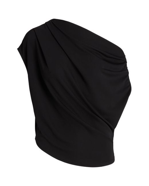 Ralph Lauren Black Stretch Jersey Off-the-shoulder Top