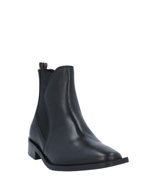 Tosca Blu Black Ankle Boots Soft Leather, Elastic Fibres
