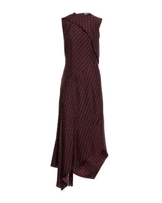 Acne Purple Plum Maxi Dress Silk, Polyester