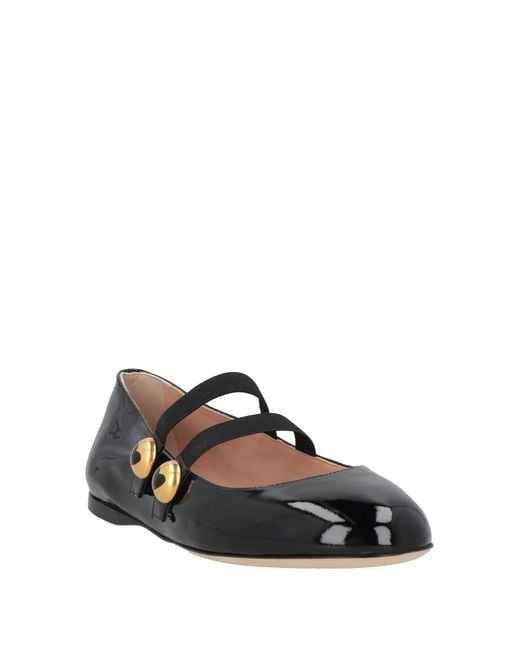 Moschino Black Couture Ballet Flats Leather