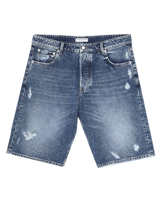 ICON DENIM Blue Denim Shorts for men