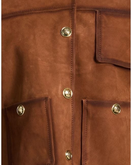 Sandro Brown Jacket Lambskin