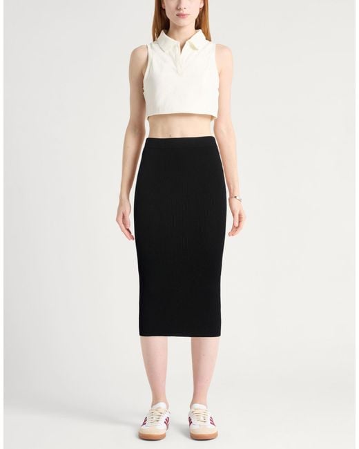 P.A.R.O.S.H. Black Midi Skirt
