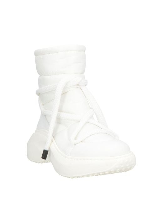 Vic Matié White Ankle Boots Textile Fibers, Leather