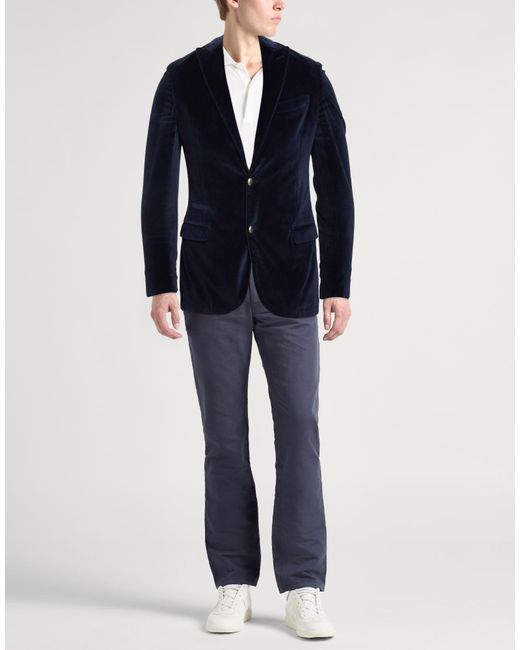 Eleventy Blue Blazer Cotton, Elastane for men