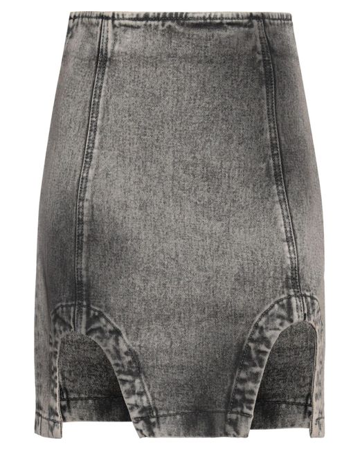ALESSANDRO VIGILANTE Gray Mini Skirt Cotton