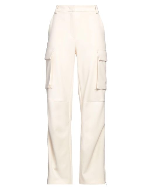 Patrizia Pepe White Ivory Pants Polyester, Viscose, Elastane