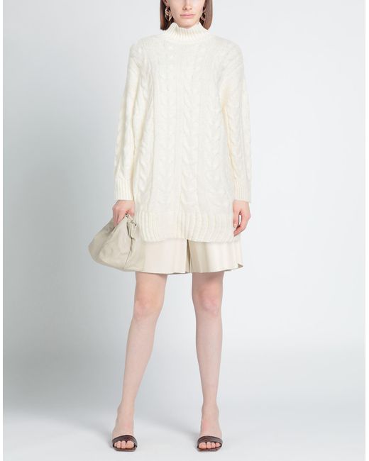 MARCIANO BY GUESS White Turtleneck Acrylic, Polyamide, Alpaca Wool