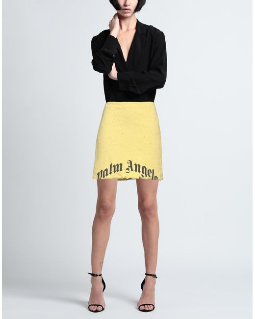 Palm Angels Yellow Mini Skirt