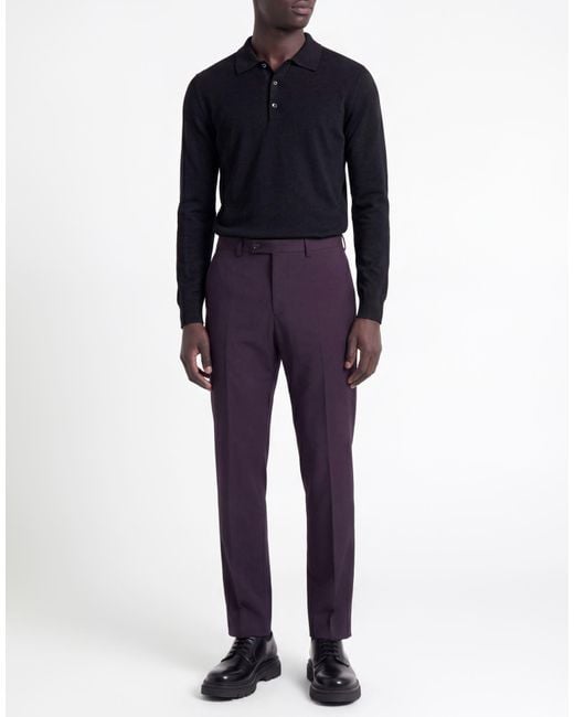 DIGEL Purple Pants Polyester, Virgin Wool, Elastane for men