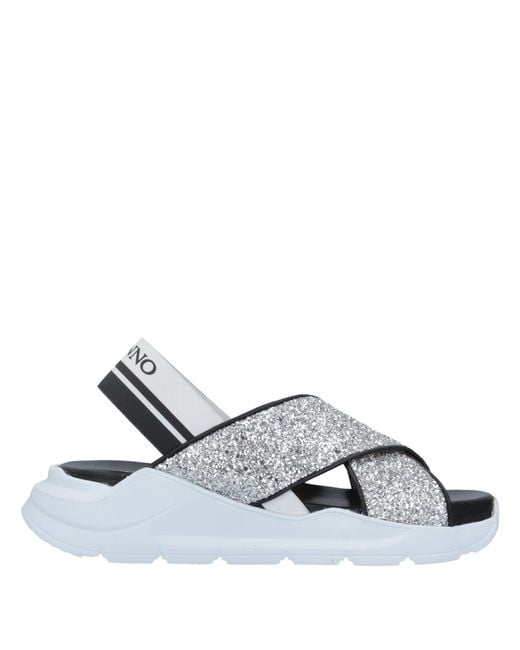 ERMANNO FIRENZE Metallic Sandals Textile Fibers, Elastic Fibres
