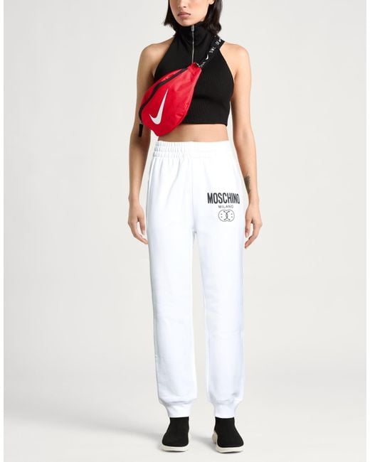 Moschino White Couture X Smiley World Pants Cotton