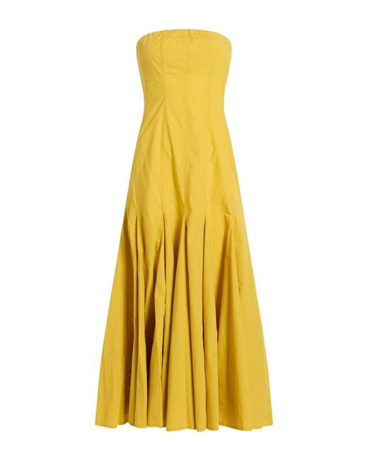 ALESSIA SANTI Yellow Midi Dress Cotton
