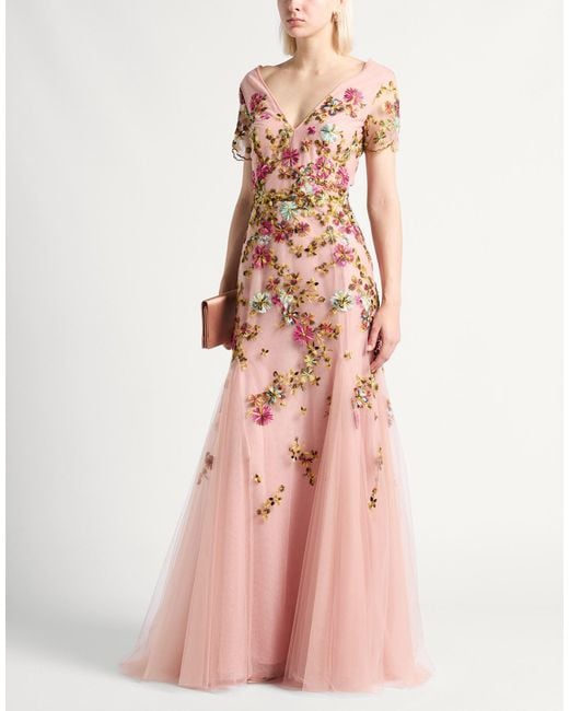 Costarellos Pink Maxi Dress Nylon