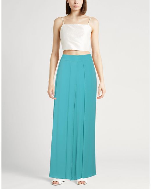 Marella Blue Pants Acetate, Silk