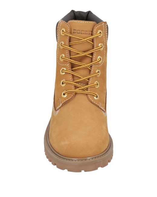 Docksteps Brown Camel Ankle Boots Leather