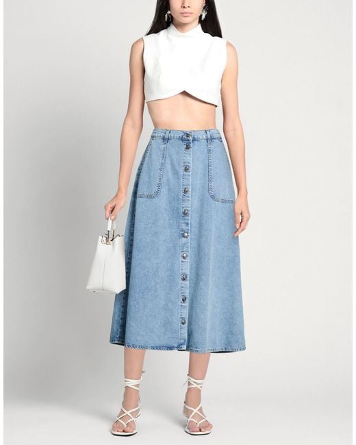 Xirena Blue Denim Skirt Cotton