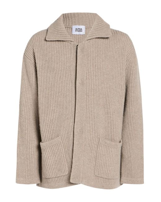 Alpha Studio Natural Cardigan Wool, Cashmere for men