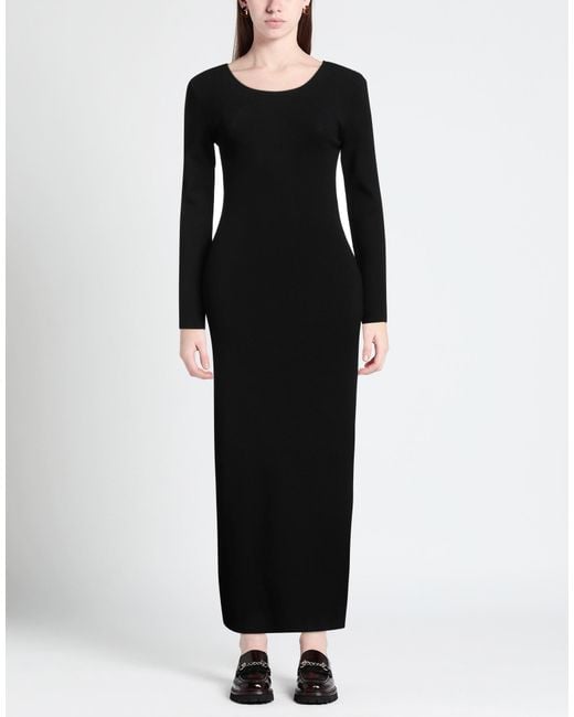 Akep Black Midi Dress Viscose, Polyamide, Elastane