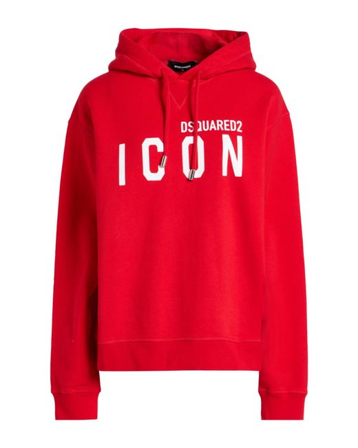 DSquared² Red Icon Brick Sweatshirt Cotton, Elastane
