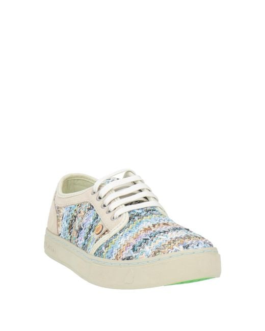 Satorisan White Light Sneakers Textile Fibers, Leather