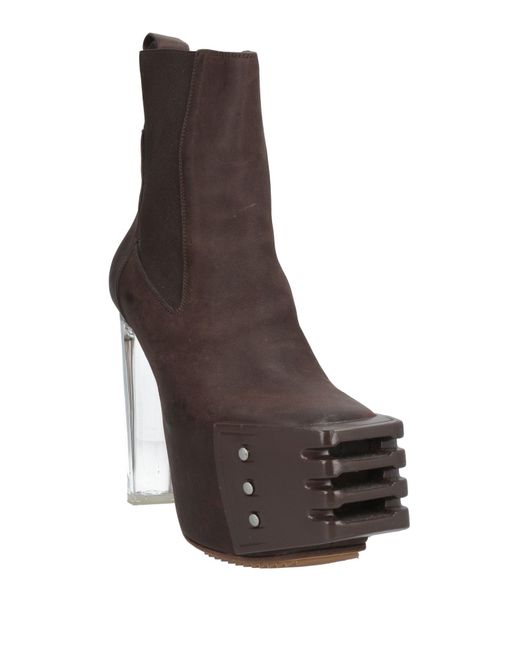 Rick Owens Brown Ankle Boots Leather