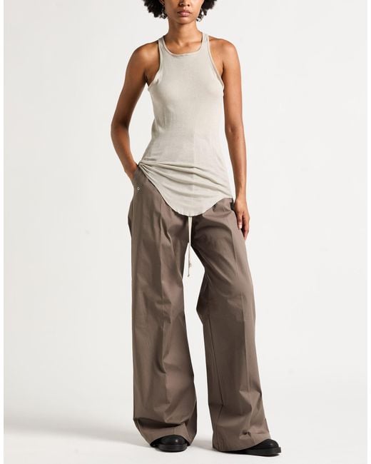 Rick Owens White Taupe Tank Top Cotton
