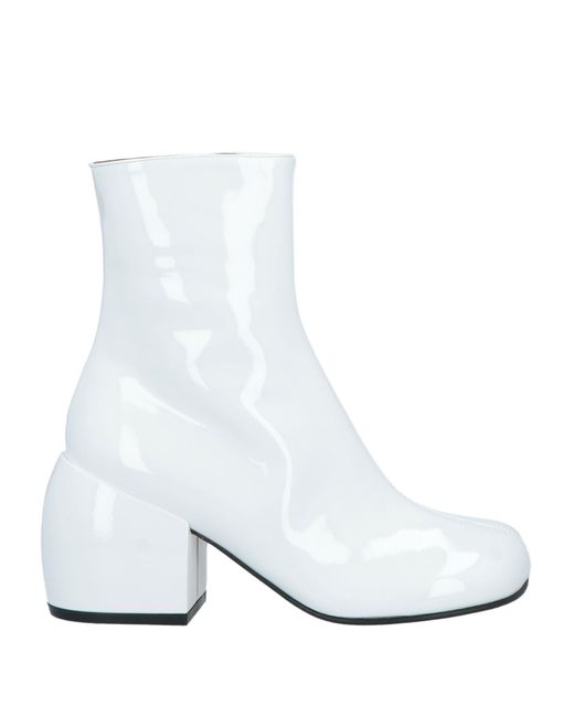 Dries Van Noten White Ankle Boots