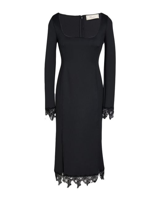Blumarine Black Midi Dress Polyester, Elastane