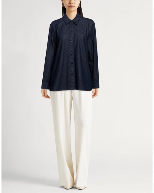 Theory Blue Denim Shirt Cotton