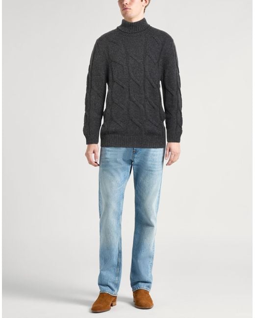 Barba Napoli Black Turtleneck Virgin Wool, Polyamide for men
